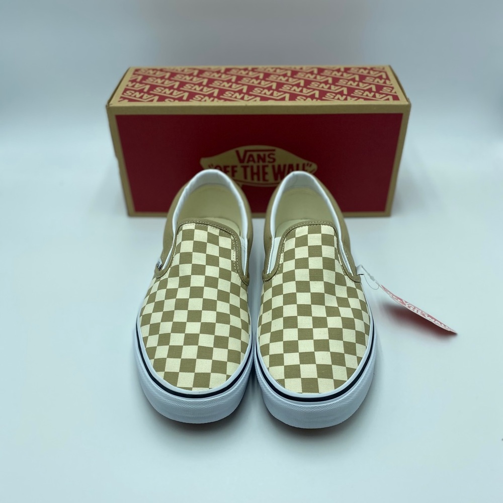 Vans checkered slip ons